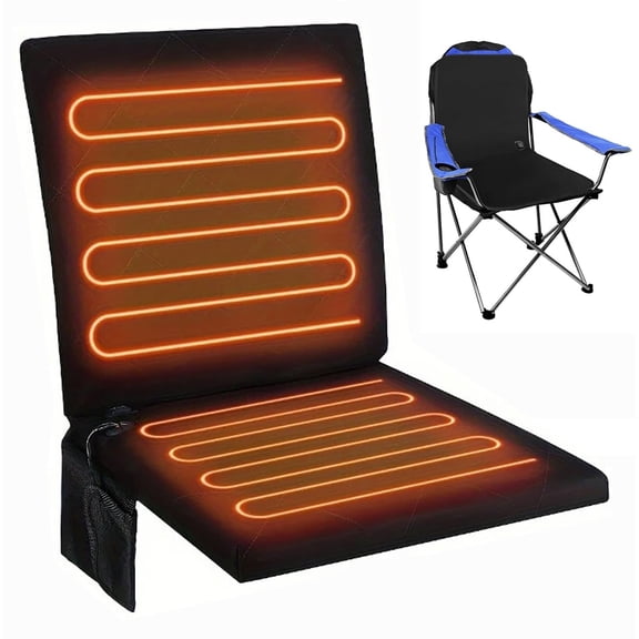 Portable Heated Seat Cushion for Bleachers, Foldable 3-Temp Heating Pad, Water-Resistant Stadium Chair Pad for Outdoor Sports, Camping, Travel (Power Bank Not Included)