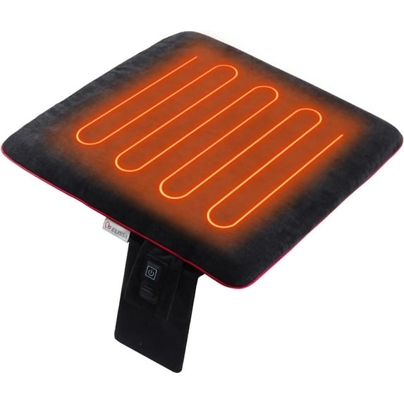 Portable Heated Seat Cushion with USB, 3 Heat Settings, Foldable Heating Chair Pad for Office, Home, Stadium, outdoor, Camping, Wheelchair – Lightweight & Easy to Carry - 17x17x1.4 inch(Black)