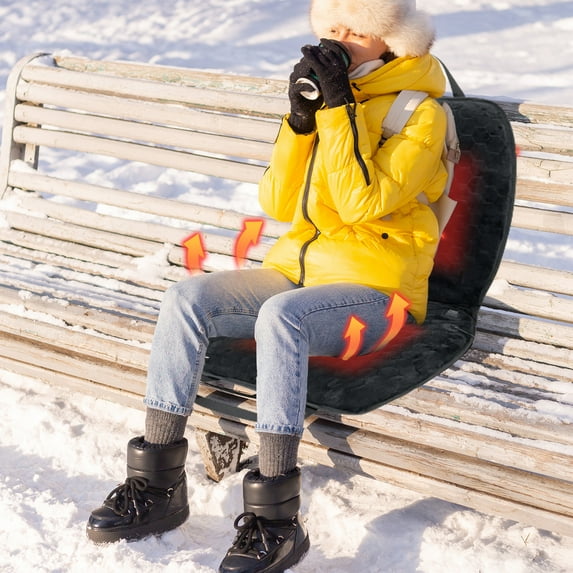 Portable Heated Seat Cushion,USB Electric Heating Seat Cushion,Foldable Heated Stadium Seat with 3 Temperature Level for Bleachers,Fishing,Hunting,Camping,Indoors,Car