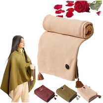 Portable Heated Shawl, Heated Shawl Wraps for Women, 60"X 31" Electric Heating Blanket with 3 Heating Levels, 15s Fast Heating, USB Powered Winter Blanket Wrap(Complexion)