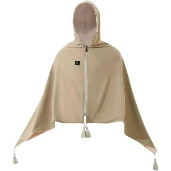 Portable Heated Shawl, Wearable Electric Heating Blanket with 3 Heat Settings & Fast Heating, Heated Blanket Soft Zipper Shawl Wraps, for Women Men, Home Outdoor Office Use