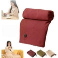 thumbnail image 1 of Portable Heated Shawl Wraps for Women, 60"X 31" Heated Shawl with 3 Heating Levels, USB Heated Blanket Shawl, Portable Soft Zipper Shawl Wraps for Women(Wine), 1 of 9
