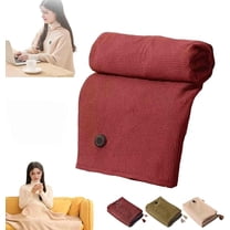 Portable Heated Shawl Wraps for Women, 60"X 31" Heated Shawl with 3 Heating Levels, USB Heated Blanket Shawl, Portable Soft Zipper Shawl Wraps for Women(Wine)