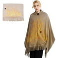 thumbnail image 1 of Portable Heated Shawl Wraps for Women, Battery Operated Heated Blanket with 3 Temperature Settings, Fast Heating Wearable Shawl, USB Charging, Size 78x27in for Indoor Outdoor Use (Khaki), 1 of 9
