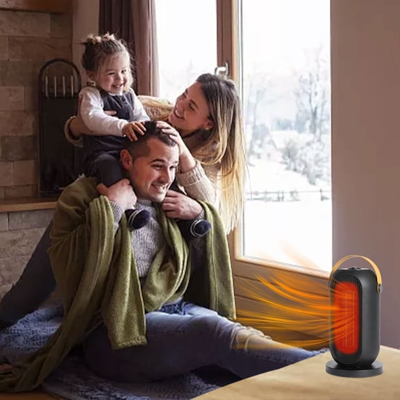 Portable Heater, 1200W Energy Saving Electric Heater with Adjustable Power Settings 90 Degree Oscillation Safety Protection, Bedroom Office Home Use