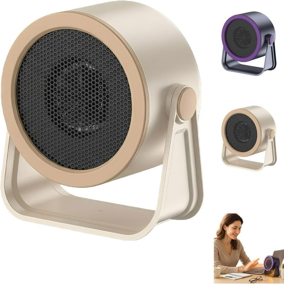 Portable Heater Outdoor & Desktop, Fast Heating Mini Radiator with 90° Adjustable Angle for Office Camping Garage Home Indoor Use, Black