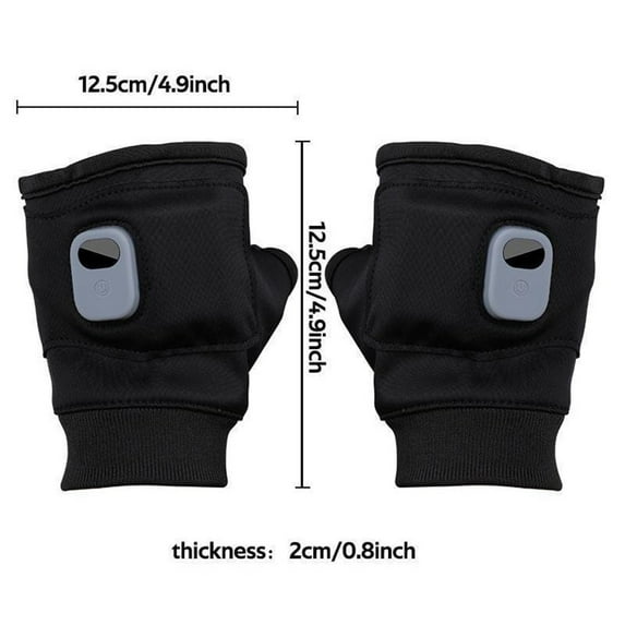 Portable Heating Gloves | Fingerless Rechargeable Hand Warmer for Men & Women | Usb Type-C Fast Charging | 3 Heat Settings | Indoor & Outdoor Use