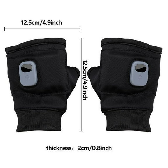 Portable Heating Gloves | Fingerless Rechargeable Hand Warmer for Men & Women | Usb Type-C Fast Charging | 3 Heat Settings | Indoor & Outdoor Use