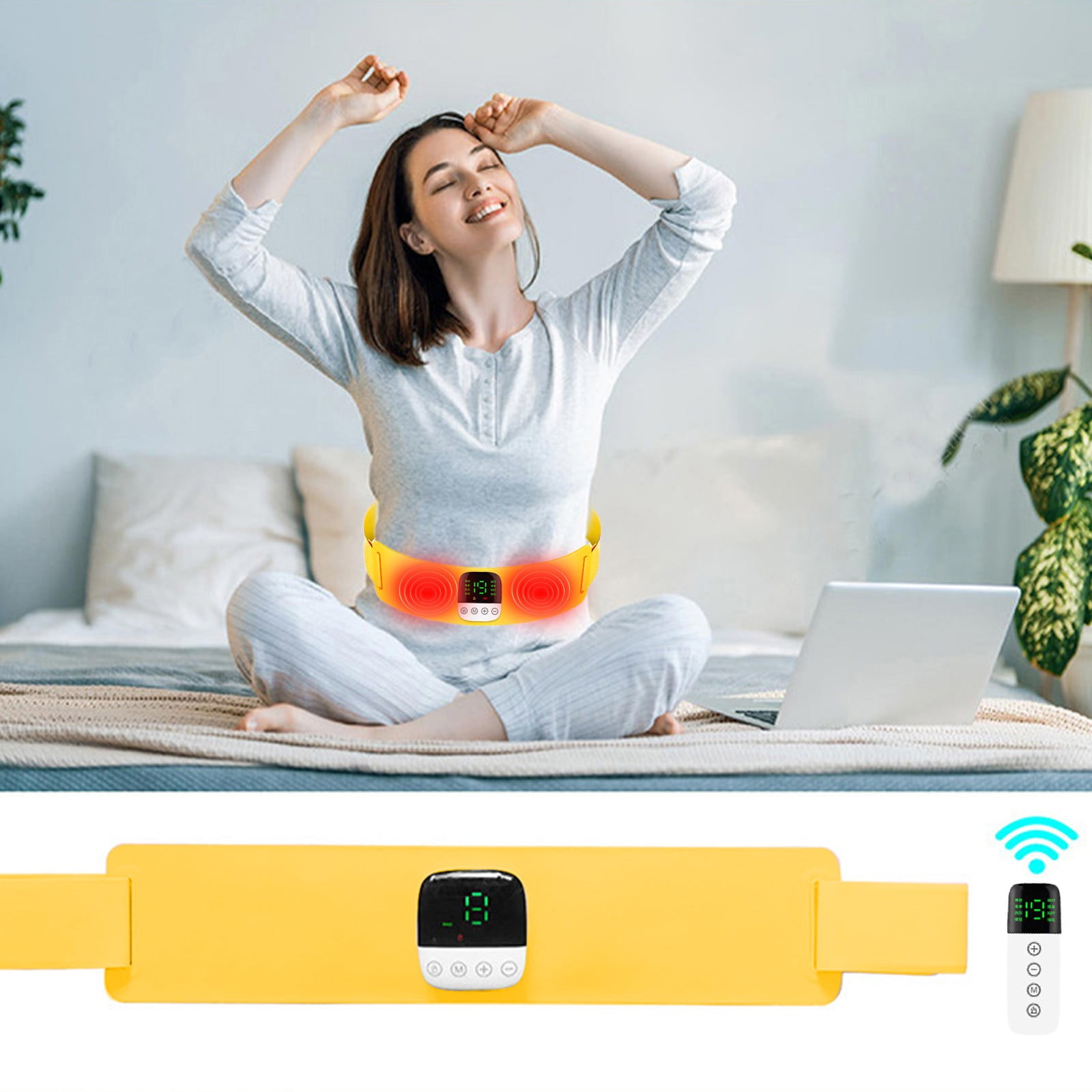 Portable Heating Pad For Lumbar Abdominal And Back Pain With 3 Heating