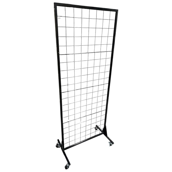 Portable Heavy Duty 2' x 5.5' Gridwall Art and Trade Show Display Panel - Available in Black and White - Sold Individually or in a Pack of 2 (BLACK, PACK OF 1)