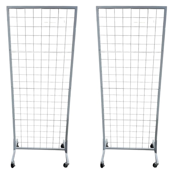 Portable Heavy Duty 2' x 5.5' Gridwall Art and Trade Show Display Panel - Available in Black and White - Sold Individually or in a Pack of 2 (PACK OF 2, WHITE)