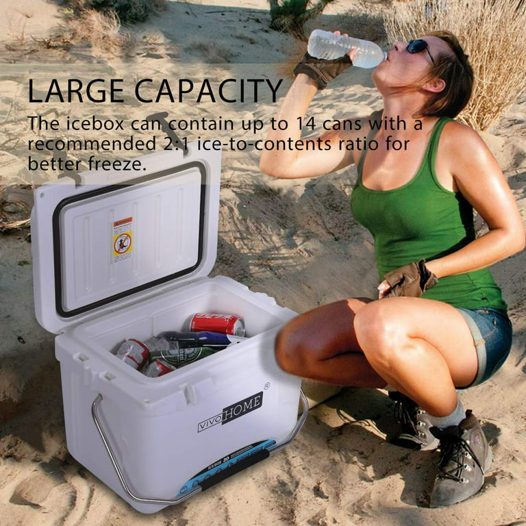 Portable Heavy Duty 22 Quart Insulated Beverage Can Cooler Ice Chest with  Handle 