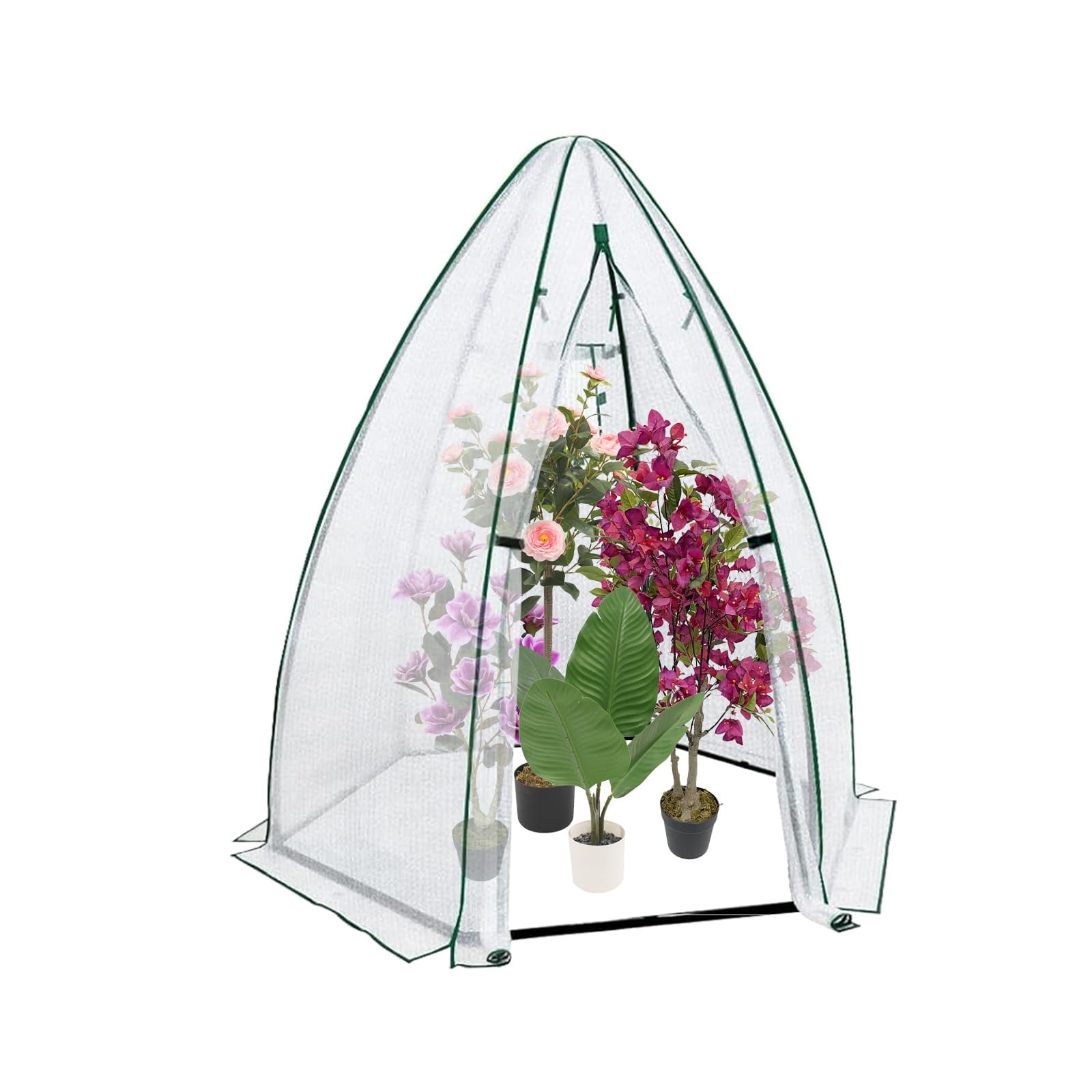 Portable Heavy Duty Hexagonal Greenhouse, Durable PE Cover, Zippered Door & Mesh Window - Protects Vegetables, Flowers, Fruits, & Herbs