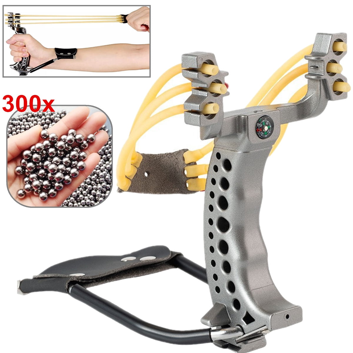 Professional Slingshot Set For Adults - Hunting & Shooting Kit With 200 Ammo & Targets