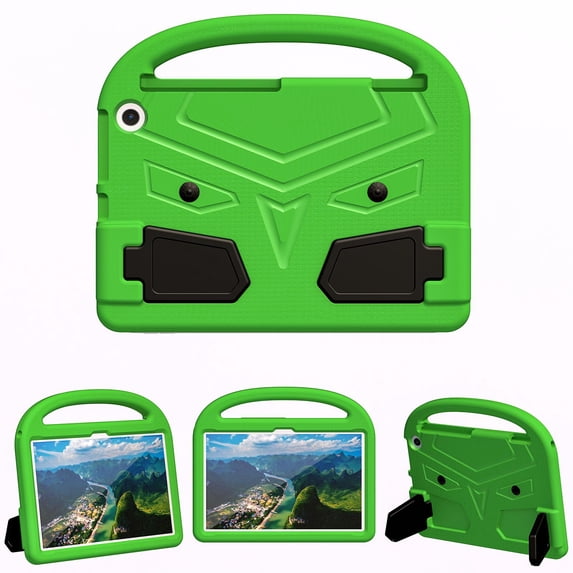 Portable Heavy Duty Kids Case for Amazon Fire Max 11 13th Generation 2023, EVA Shockproof Armor Military Grade Lens Protection Case with Kids Friendly Handle Foldable Stand Bracket Case, Green