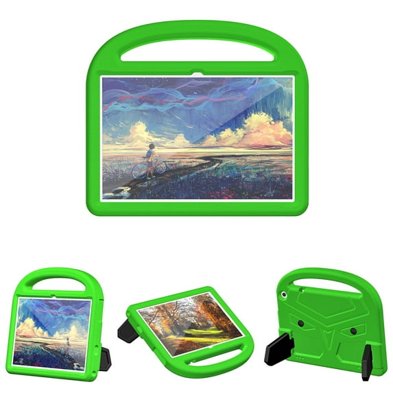 Portable Heavy Duty Kids Case for Walmart Onn 10.1 inch Tablet 3rd Gen 2022, EVA Shockproof Armor Military Grade Lens Protection Case with Kids Friendly Handle Foldable Stand Bracket Case, Green