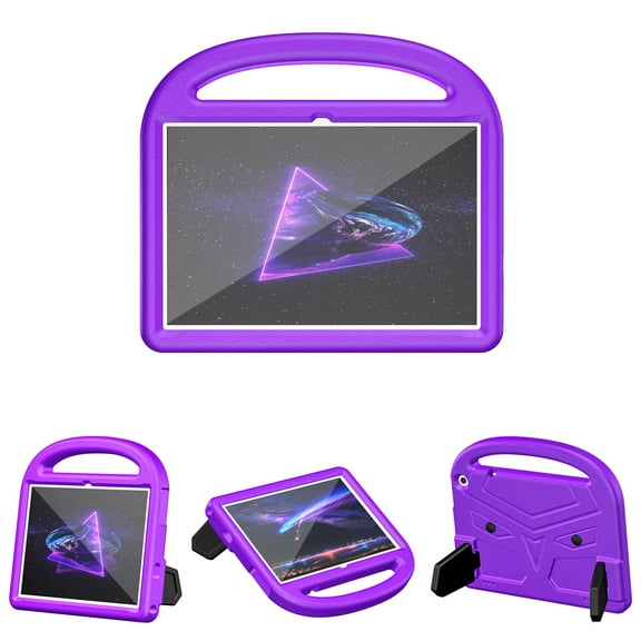 Portable Heavy Duty Kids Case for Walmart Onn 10.1 inch Tablet 3rd Gen 2022, EVA Shockproof Armor Military Grade Lens Protection Case with Kids Friendly Handle Foldable Stand Bracket Case, Purple