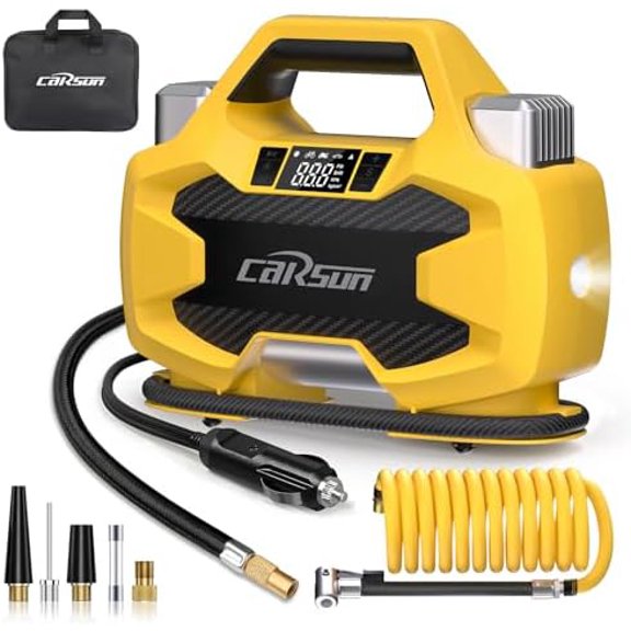 Portable Heavy Duty Tire Inflator Pump,Dual Cylinders & Dual Motors Tire Pump,150PSI Air Pumps Auto Shutoff with Screen,DC 12V Air Compressor for Pickup,ORVs,SUVs,Cars.$$Wheels & Wheel Components