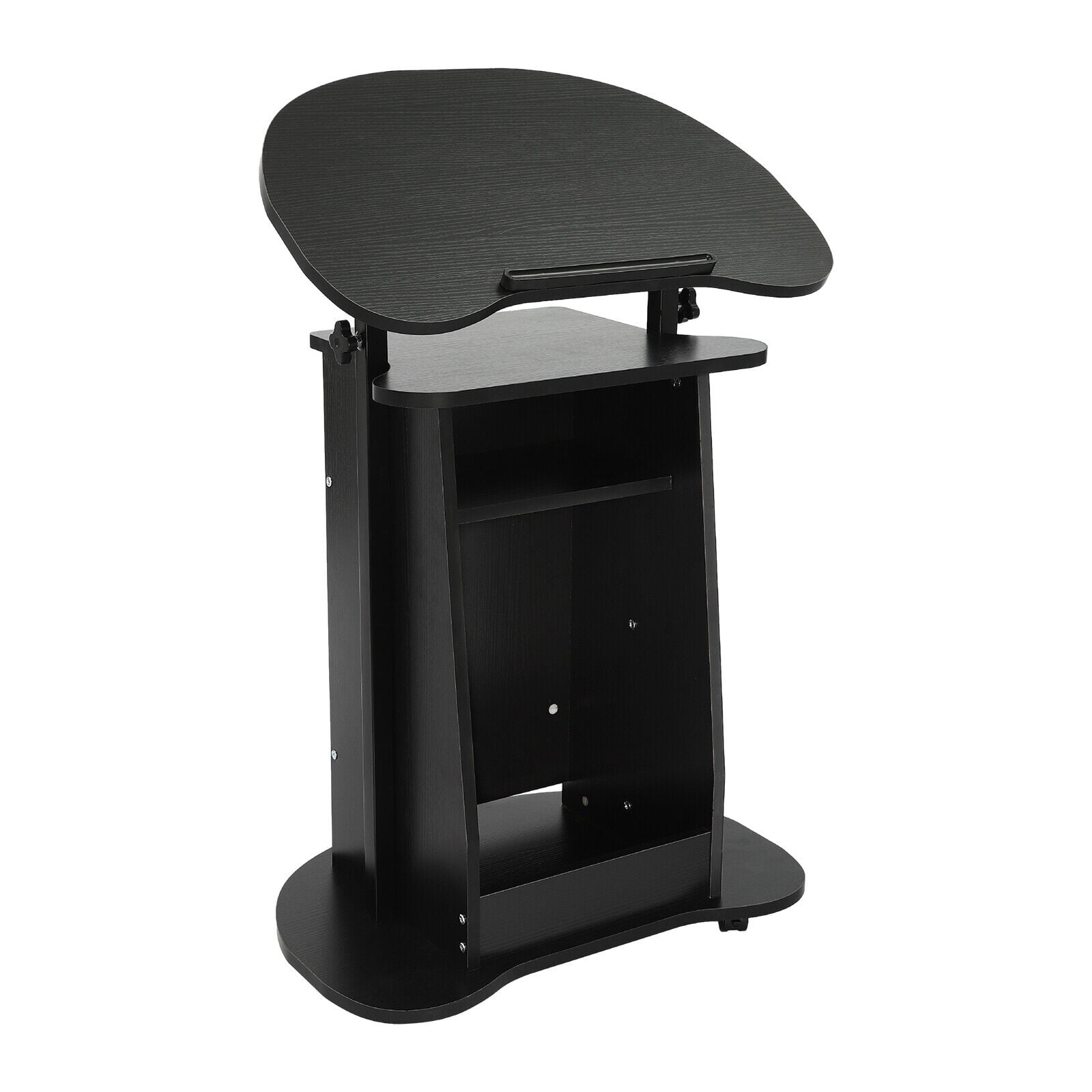 Portable Height Adjustable Podium Stand Rolling Lectern Desk with