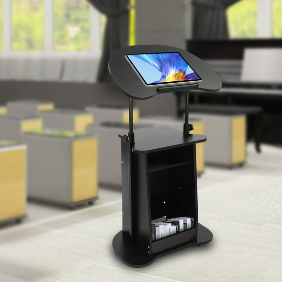 Portable Height Adjustable Presentation Stand with Rolling Wheels