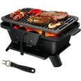 thumbnail image 1 of Portable Hibachi Grill, Double-sided Cast Iron Grill with Air Regulating Door & Fire Gate, Grate Lifter, Ideal for Outdoor Picnic, Camping & Backyard Barbecue Cooking, 1 of 8