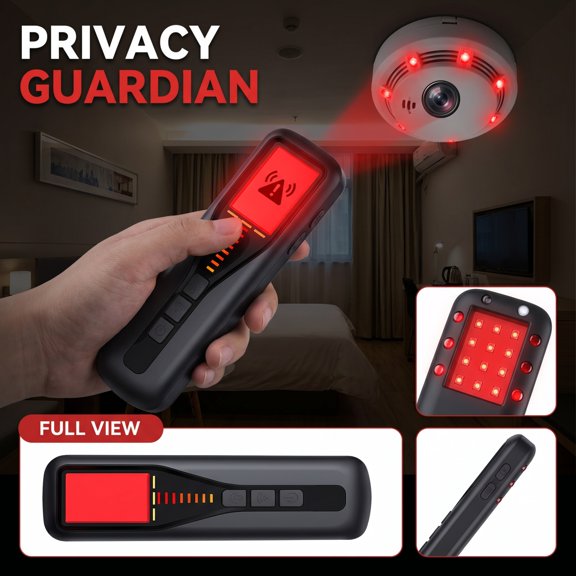Portable Hidden Camera Finder, Rechargeable RF Signal Detector for Hotel Rooms, Anti-Surveillance Privacy Device, One-Button Security Sweeper for Home & Travel