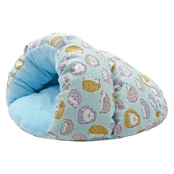 Portable Hideout Bed Cozy Sleeping Bag Habitat for Hedgehogs Hamster Ferret Squirrel Small Animal ( Blue )
