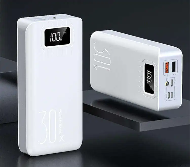 Portable High Capacity Digital Mobile Power Bank 30000mAh Fast Charging High Performance Smart Chip band, Digital Display, External Flashlight Power Bank for Smart Phones and Other Mobile Devices