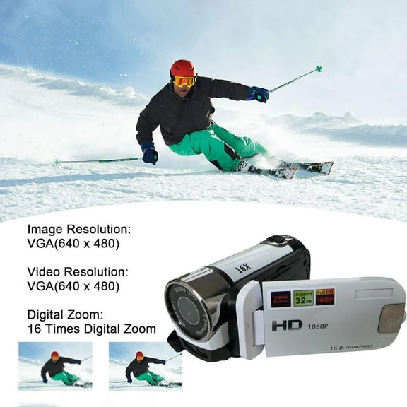 Portable High Definition 1080P Digital DV Camera with 16 Megapixel Resolution and 27 Inch LCD Display