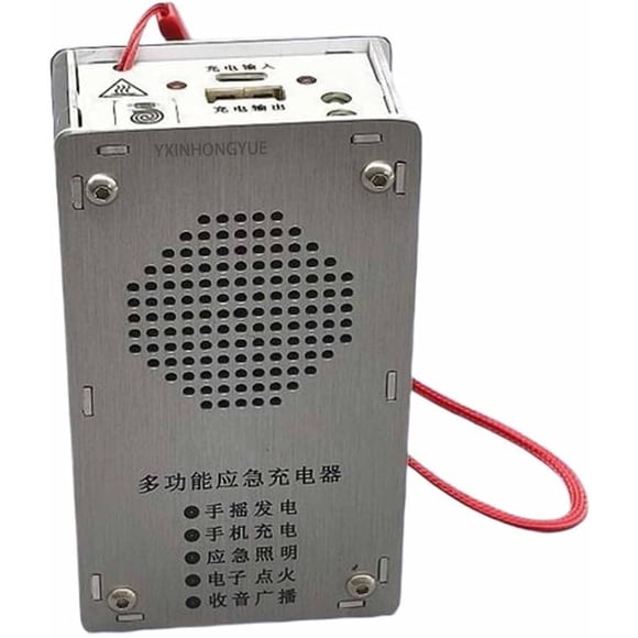 Portable High Power Hand Crank Generator 1000Mah Mini Emergency Power Supply Equipped with LED Lighting for Outdoor Camping, Hiking, Emergency Charging