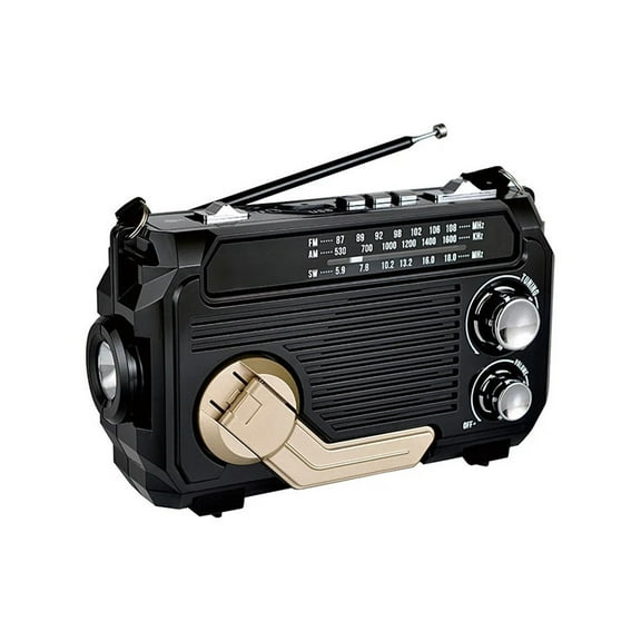 Portable High Sensitivity FM AM SW Radio Solar Charging Emergency Receiver Hand Crank Bluetooth Speaker Music Player AUX ,Easy to Operate