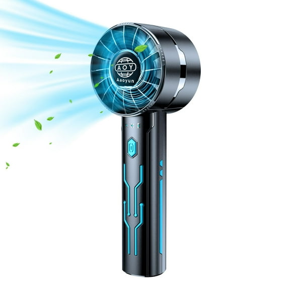 Portable High Speed Mini Handheld Fan, USB Rechargeable Neck Personal Mini Fan(7000 RPM high speed motor,Lasts 4-16 Hours) 4-speed powerful Wind Fans for Summer Outdoor Traveling,Gifts for Kids