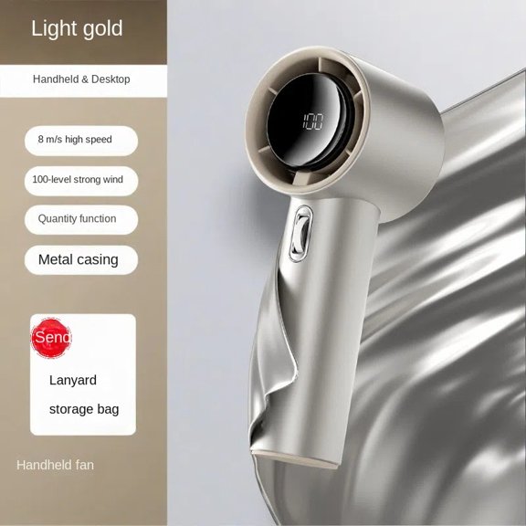 Portable High Speed USB Charging Mini Fan in Customizable Designs light gold
