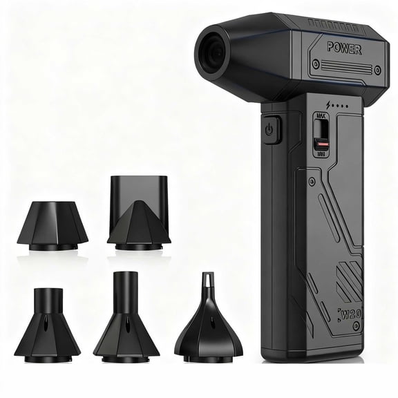 Portable High Velocity Fan Powerful Handheld Blower Leaf Snow Debris Removal Tool with Emergency Lighting 3 Speed Settings Built-in Safety Light Model W20