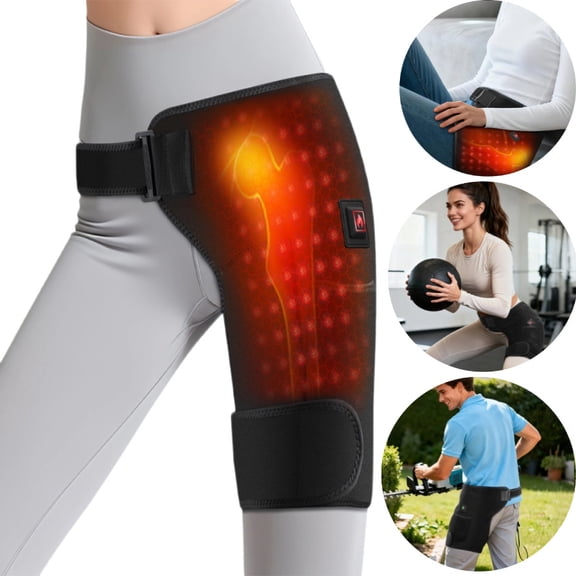 Portable Hip Support Heating Pad, Hip Light Brace, Thigh/Hip Electric Heating pad- 3 Temperature Settings 115-149°F, Electric Heating Hip Bracket,