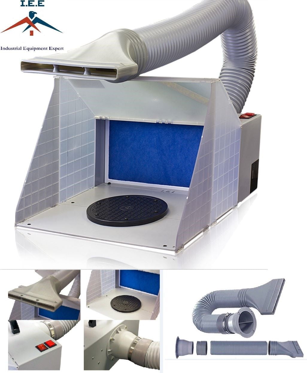 Portable Hobby Airbrush Paint Spray Booth Kit Exhaust Filter Extractor