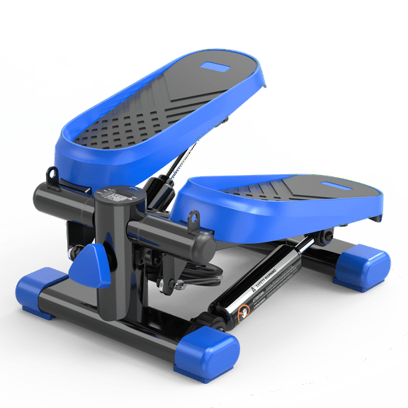 Portable Home Exercise Walking Pad with Dual LCD Screens, Space-saving Mini Pilates Equipment with Foldable, for Fitness, Blue