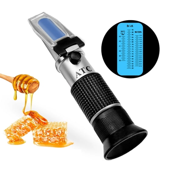 Portable Honey Tester 58-90% 38-43Baume 12-27% Water 3 in 1 Sugar Detector For Beekeeper Refractometer Sugar Test Meter ,Easy to Use