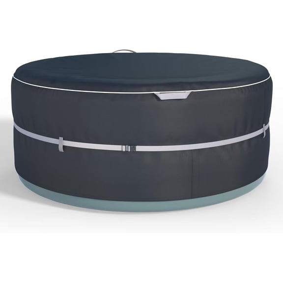 Portable Hot Tub Cover, Inflatable Hot Tub Full Coverage - Waterproof, Sunproof, Dustproof, Fits Most 4 Person/77 Inch Inflatable Hot Tub Spa, Round (Black， Cover Only)