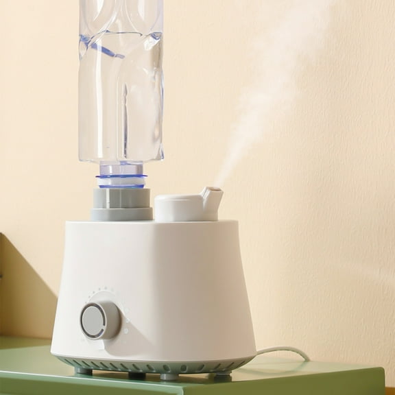 Portable Humidifier, Quiet Ultrasonic Bottle Humidifier with Adjustable Mist, Plug-in Personal Desk Humidifier for Home Office Travel, White