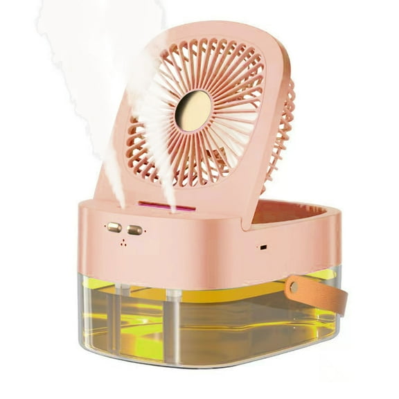 Portable Humidifying USB Desk Fan with Water Mist Spray 3 Speed Adjustable Mini Foldable Air Cooler for Personal Space Green Standard
