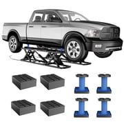 Portable Hydraulic Car Lift, 5000 lbs Capacity   Heavy-Duty Quick Jack   Adjustable Height 6.3"-27"   Dual Safety Locks   Extension Plates & Wheels   Fits Trucks, SUVs, Sedans