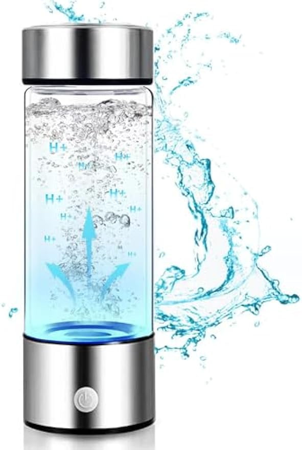Portable Hydrogen Water Generator Bottle SPE PEM Technology, Alkaline Ionizer Generator USB Rechargeable Portable Hydrogen Rich Water Glass Health Bottle for Health Life