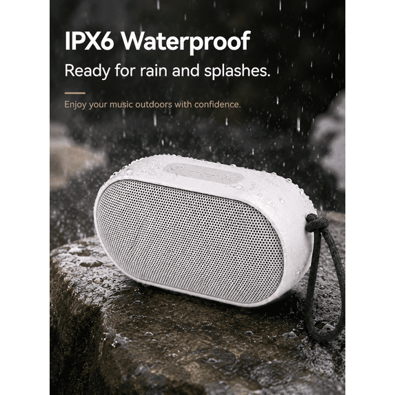 Portable IPX6 Waterproof Bluetooth Speaker, 5.3 Wireless Mini Outdoor Speaker with TWS Stereo, TF Card/AUX/USB Playback, Hands-Free Call, 1000mAh Rechargeable Small Speaker for Camping Beach Travel