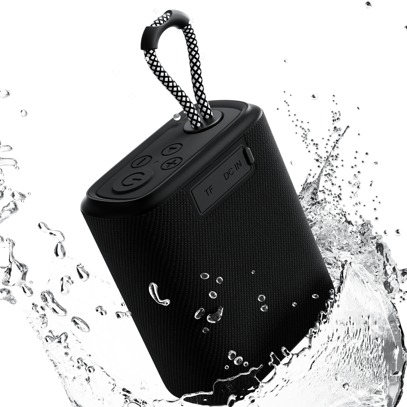 Portable IPX7 Waterproof Bluetooth Speaker, Shower Speaker FM Radio with HD Sound,Outdoor Speaker, TF Card SD Aux, 8H Playtime, True Wireless Stereo,Black - image 1 of 7