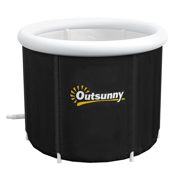 Portable Ice Bath Tub with Insulated Lid for Cold Therapy, Athletic Recovery, Black