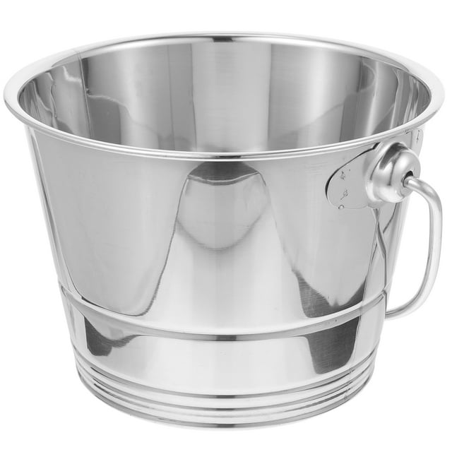Portable Ice Bucket Metal Container with Lid Stainless Steel Ice