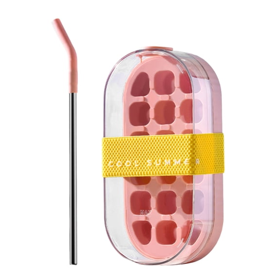 Portable Ice Cubes Maker - Easy Release Ice Bottle Cup with Straw | Versatile Leak-Proof Drinkware for Juices Coffee Beverages Outdoor Adventures