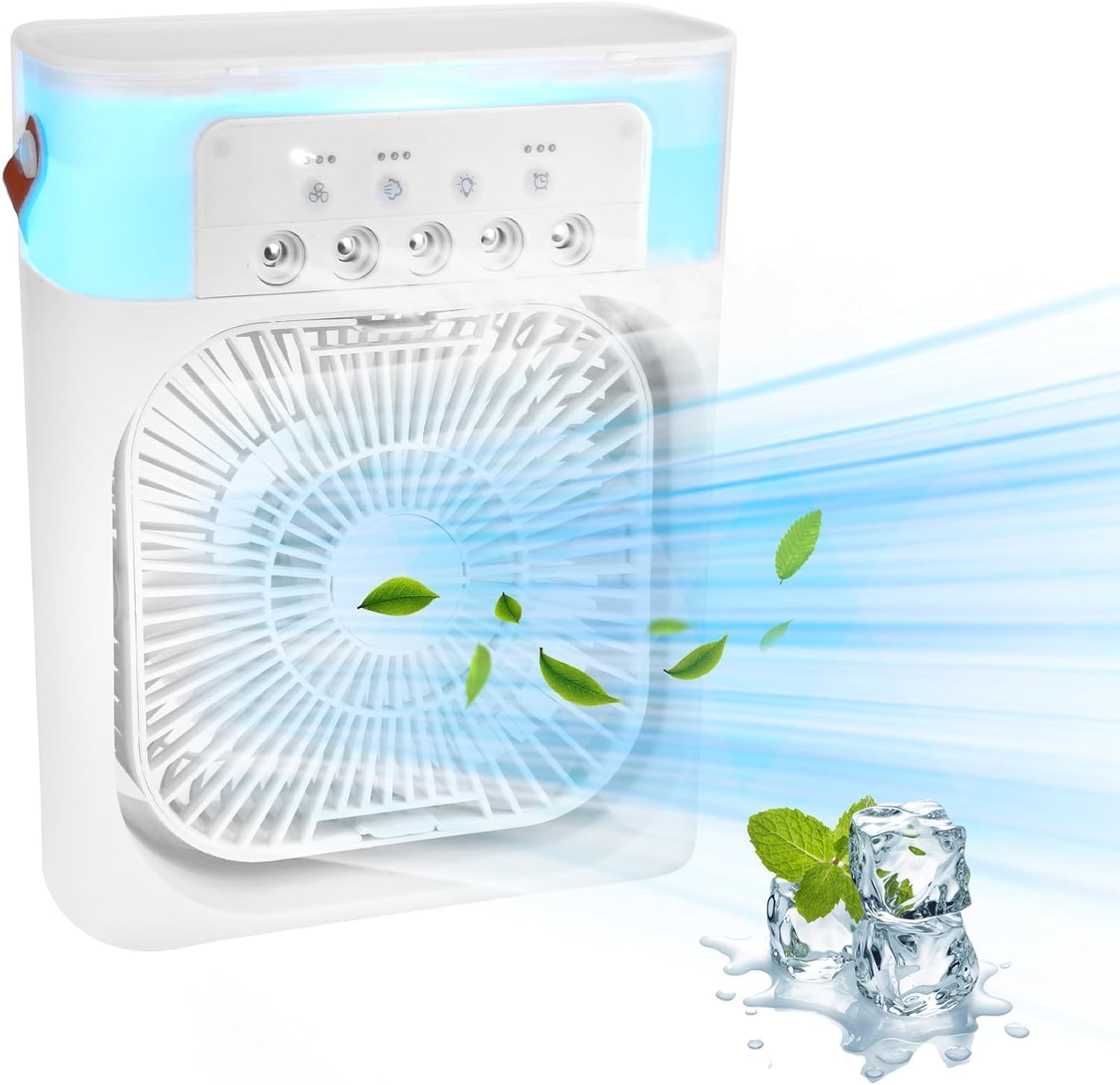 Portable Ice Fan Air Cooler With water For Frost Cube Fan, 3 In 1 Mist
