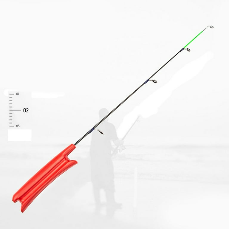 Portable Ice Fishing Rod Mini 50cm Fiberglass Fishing Rod Winter